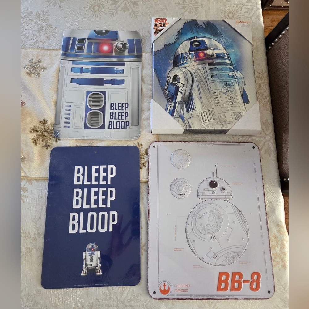 Star Wars Droid R2-D2 BB-8 Wall Art lot